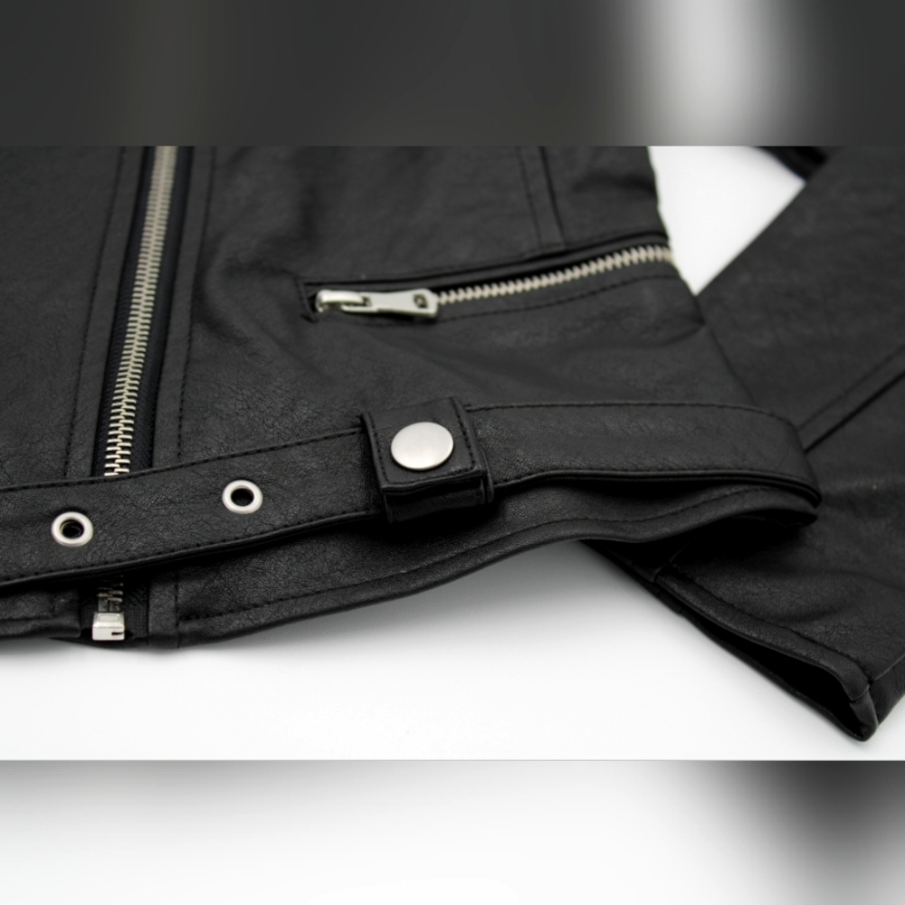 Juniors Black Faux Leather Jacket (S-L NWT) - Picture 2 of 10